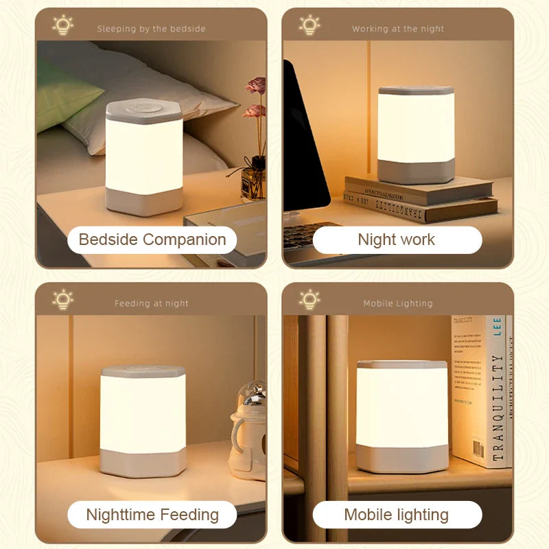 Afralia™ LED Night Light USB Lamp for Bedside Table, Human Touch Control, Bedroom Lighting