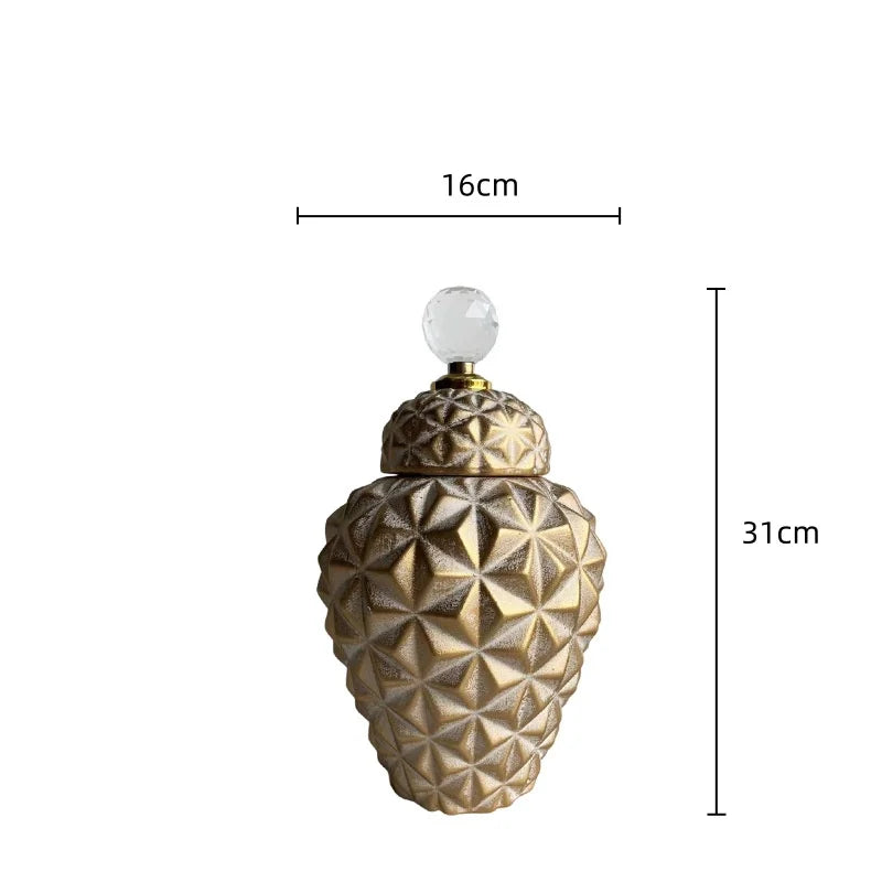 Afralia™ Geometric Diamond Ceramic Vase: Stylish Flower Arrangement Décor Jar