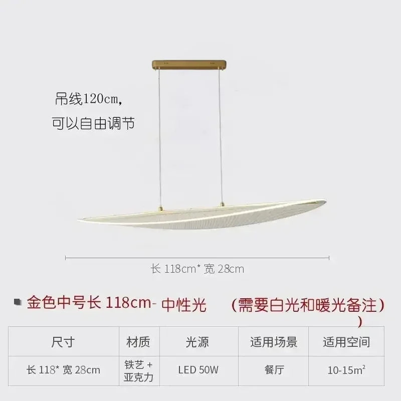 Afralia™ Long Curve LED Chandelier: Elegant Lighting for Dining, Tea Room, Office Desks