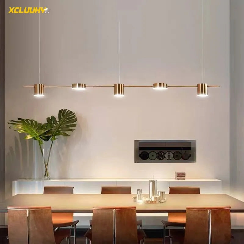 Afralia™ Minimalist Pendant Light Strips Chandelier for Bar Dining Room Table