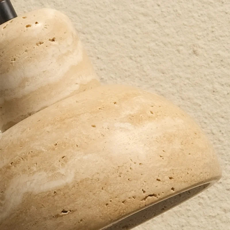 Afralia™ Yellow Travertine Stone LED Pendant Lamp for Kitchen, Living Room, Bedroom