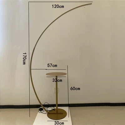 Afralia™ C-shaped Arc Floor Lamp LED Dimmable Remote Control for Living Room Bedroom