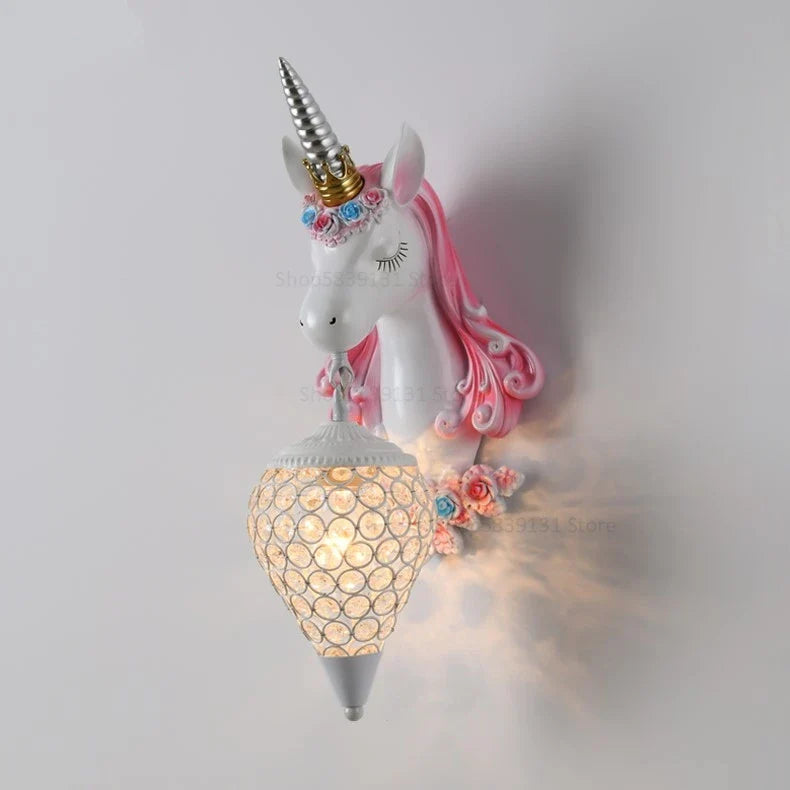 Afralia™ Nordic Unicorn Wall Lamp for Bedroom LED Decoration Light