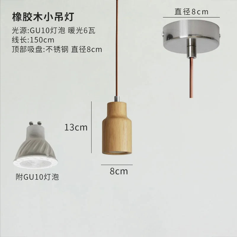 Afralia™ Wooden Pendant Lights LED E27 Minimalist Design for Kitchen, Dining Room, Bar