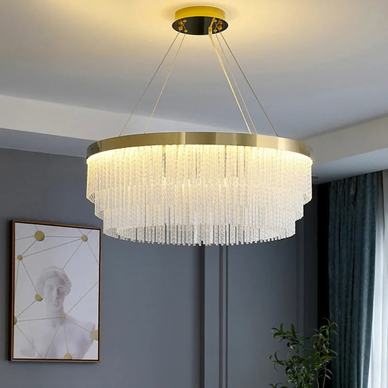 Afralia™ Crystal Modern Ceiling Chandelier Lights for Luxury Home Decorations