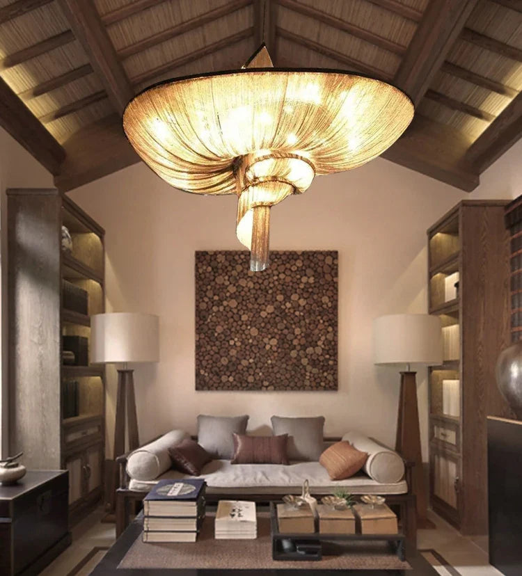 Afralia™ Art Deco Vintage LED Chain Pendant Lights for Dinning Room