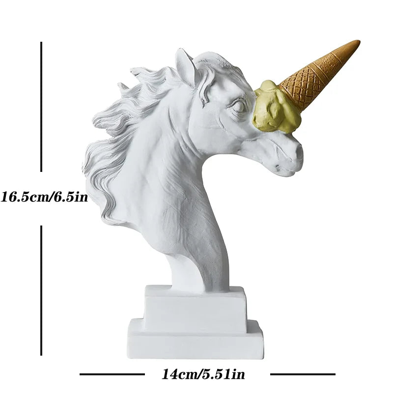 Afralia™ Horse Head Sculpture Resin Animal Statue Modern Home Decor