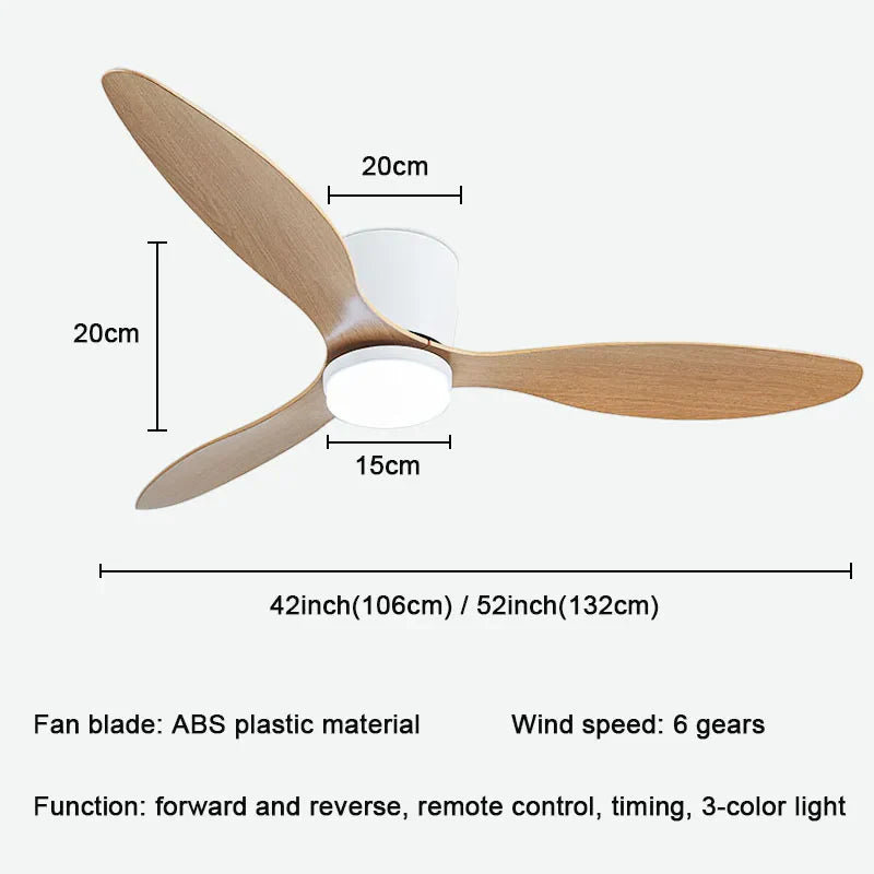 Afralia™ LED Ceiling Fan Light for Bedroom and Restaurant, Nordic Style Electric Fan.