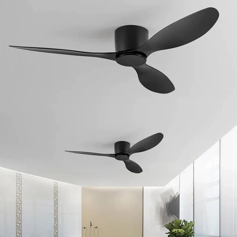 Afralia™ Modern 22CM Ceiling Fan: Remote Control, DC Motor, 6 Speeds, Timer, Low Floor Loft Integration