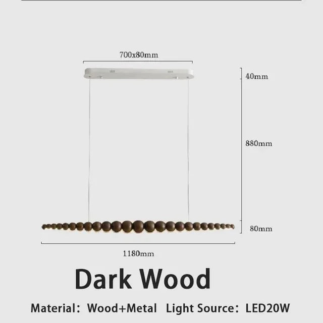 Afralia™ Solid Wood Pendant Light for Living Room Decor - Modern Linear Hanging Ceiling Light