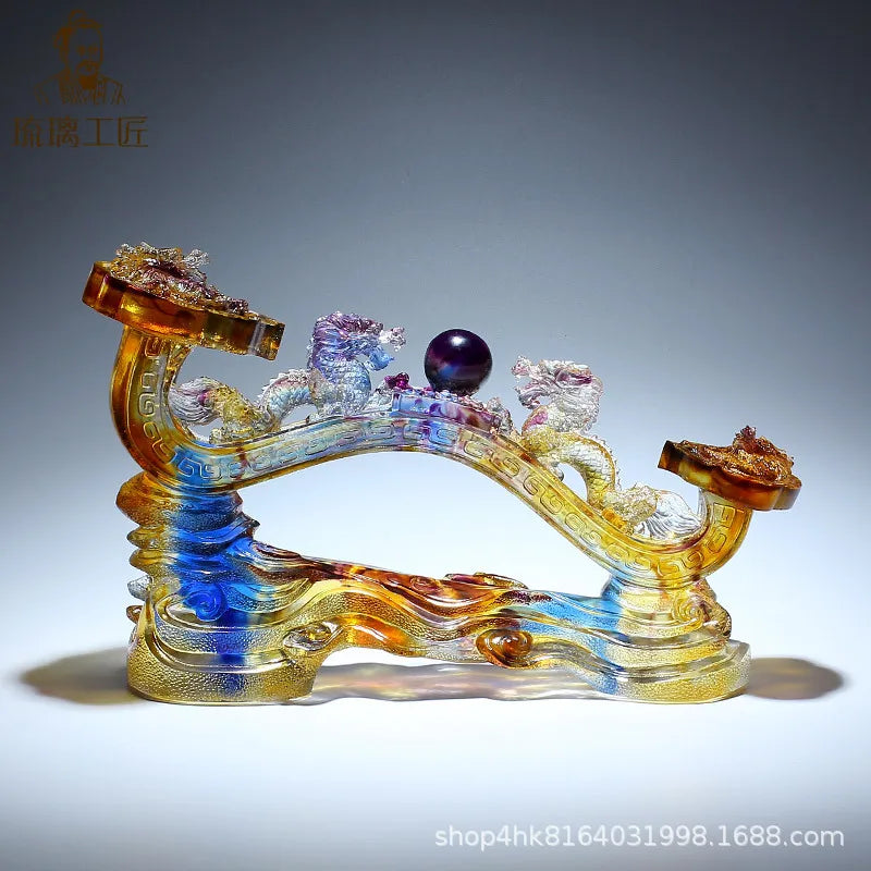 Afralia™ Pearl Glass Ruyi Ornament: Good Living Room Decoration, New Home Gift