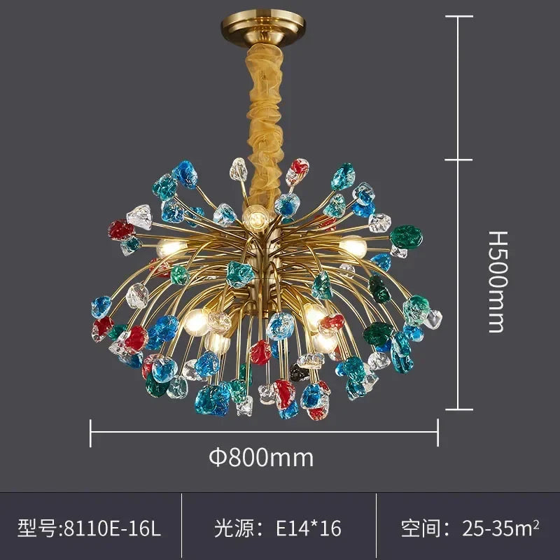 Afralia™ Colorful Crystal Chandelier LED Dining Room Lighting