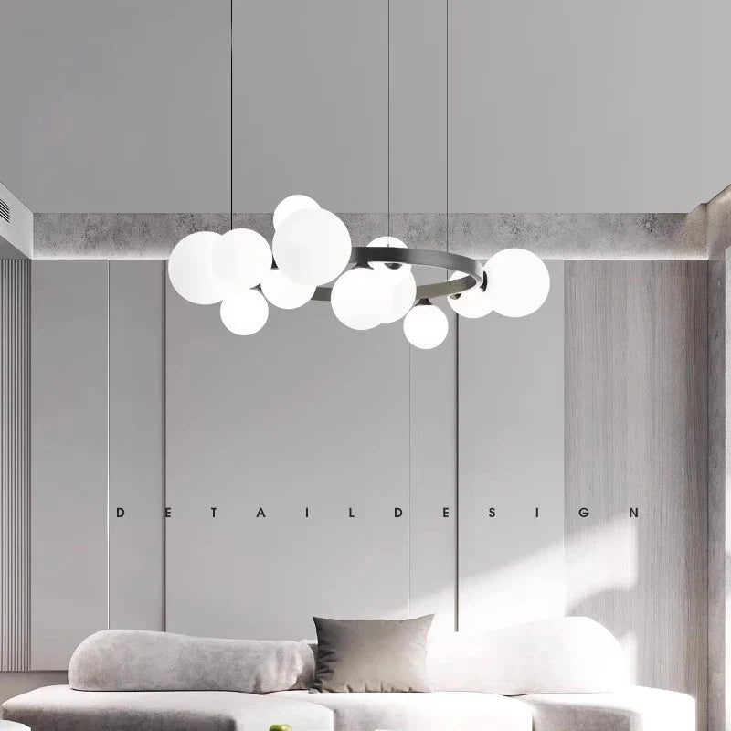 Afralia™ Glass Magic Bean Chandelier - Minimalist Luxury Nordic Modern Lamp