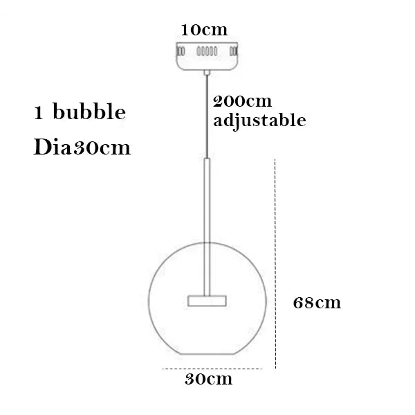 Afralia™ Bubble Ball Pendant Light: Golden Iron Glass Lamp for Kitchen Island, LED Fixtures