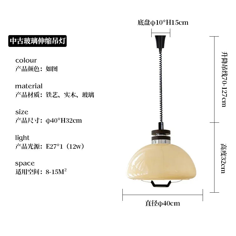 Afralia™ Cream Glass Pendant Lights LED E27, Medieval Bauhaus Design for Home Decor