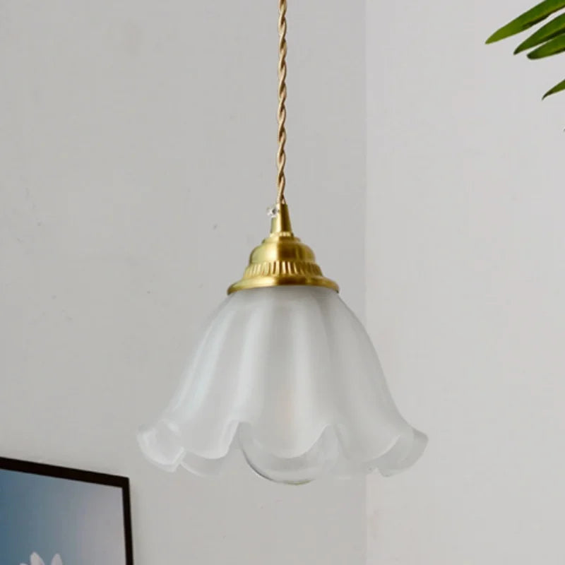Afralia™ White Glass LED Pendant Light Fixture Modern Nordic Hang Lamp