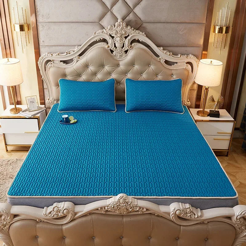 Afralia™ Cartoon Print Silky Mattress Set: 4-Layer Quilted Breathable Cushion