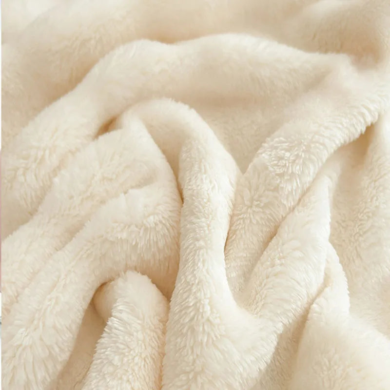 Afralia™ Plush Flannel Sofa Blanket Double Sided Velvet Nap Shawl