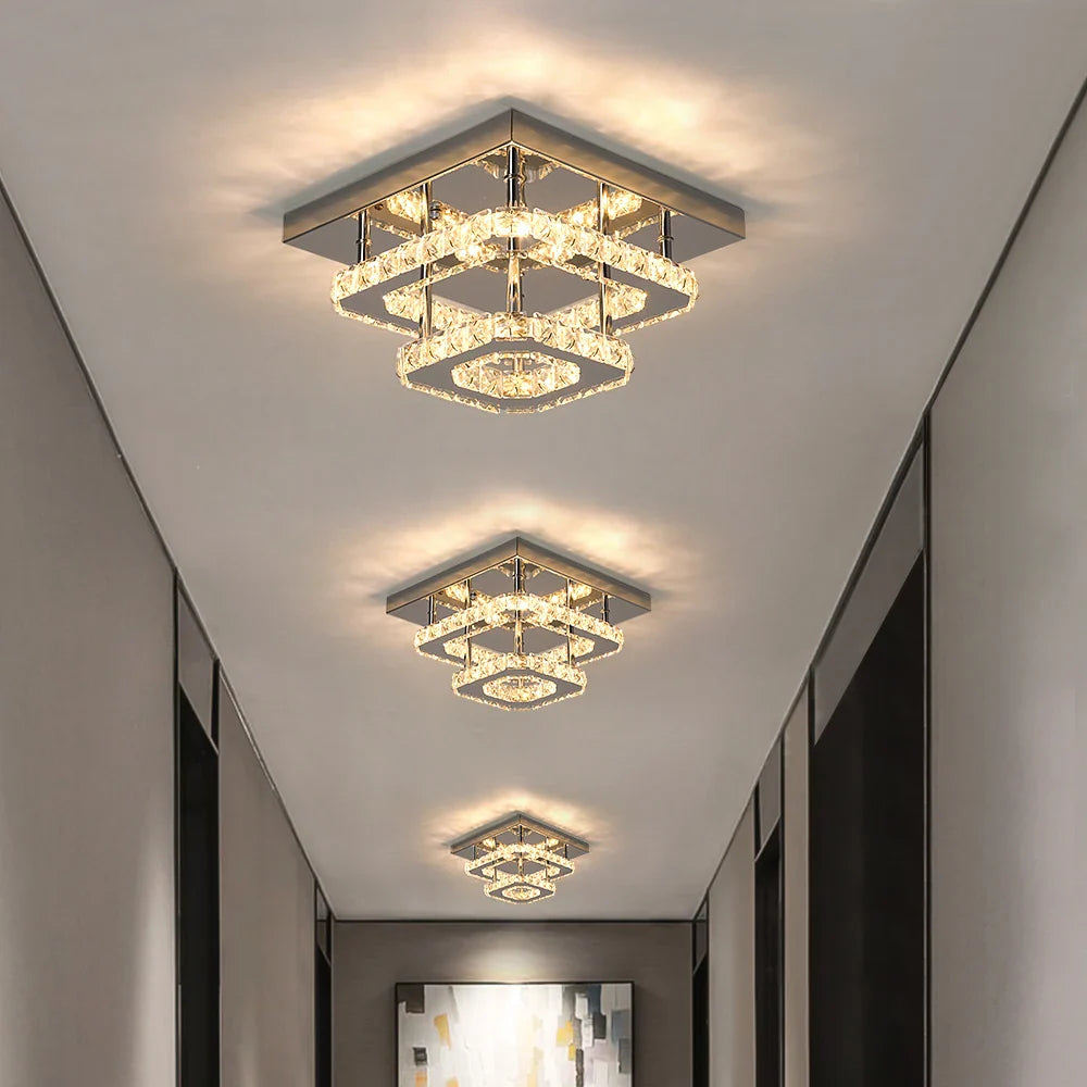 Afralia™ Crystal Ceiling Chandelier: Modern LED Dining Room Pendant Light by Afralia™