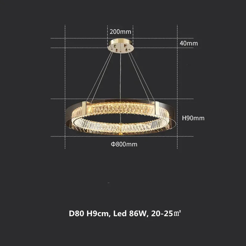 Afralia™ Elegant Crystal LED Dimmable Ceiling Lamp Glass Luminarias Lighting