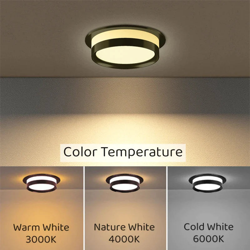 Afralia™ Luxury LED Downlights: 5W/7W/9W/12W Recessed Ceiling Lamp for Bedroom, in Black/Golden/Silver