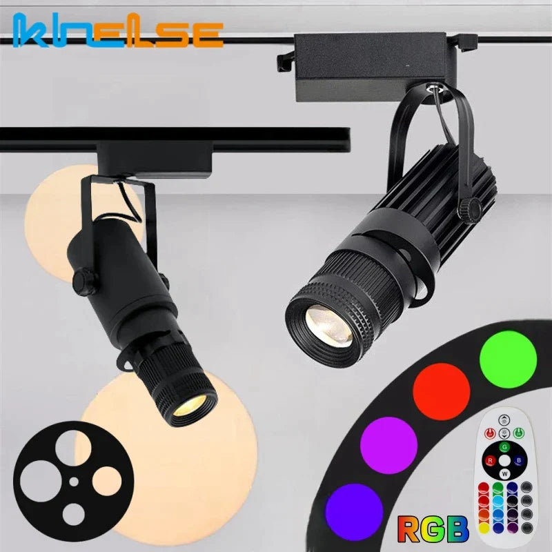 Afralia™ Zoom LED Track Lights: Adjustable Focus Ceiling Spotlights for Picture Gallery & Theater.