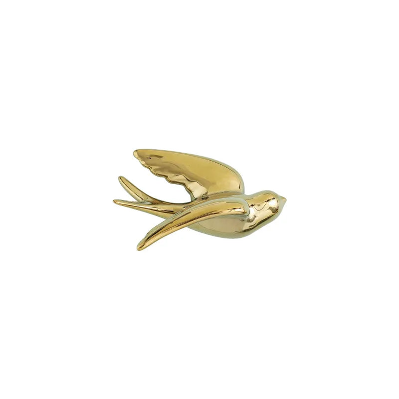 Afralia™ Golden Bird Swallow Sculpture Wall Decor Three-dimensional Handicrafts