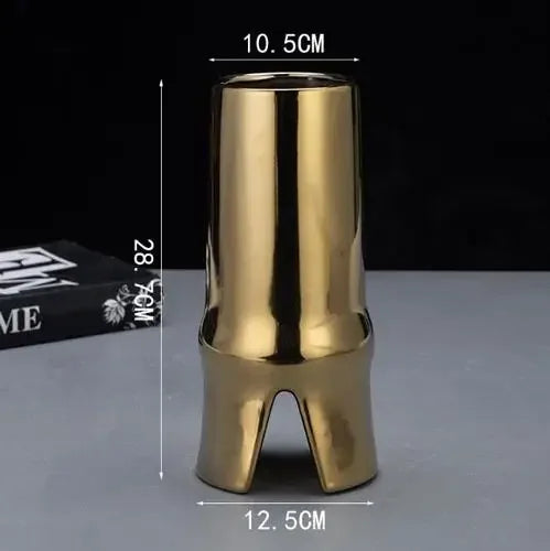 Afralia™ Elegant Striped Ceramic Vase TV Cabinet Crafts Hydroponic Home Decor Gift