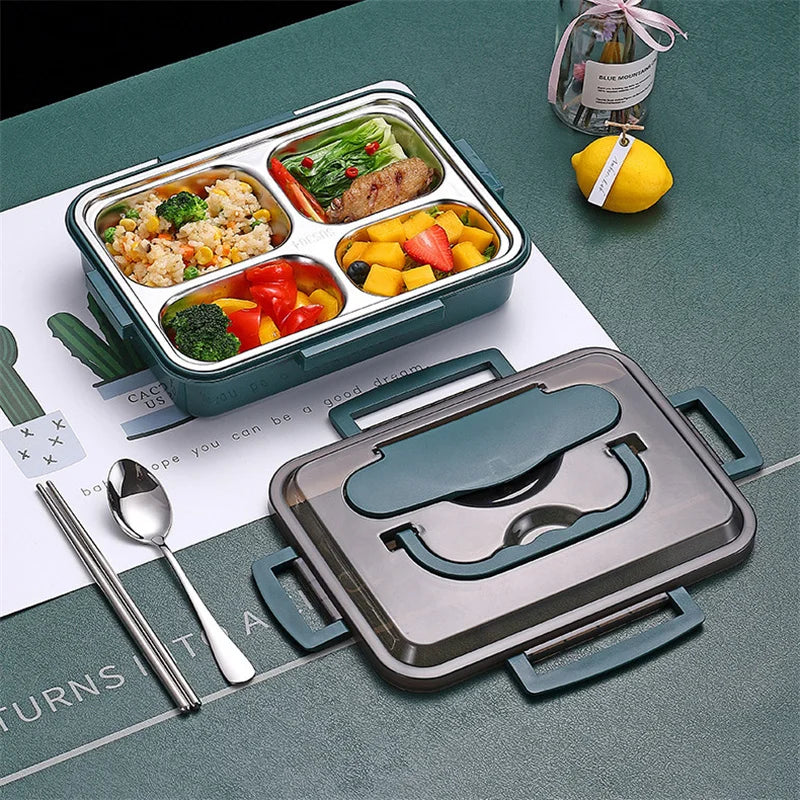 Afralia™ Stainless Steel Insulation Lunch Box Set - Portable, Microwave Safe