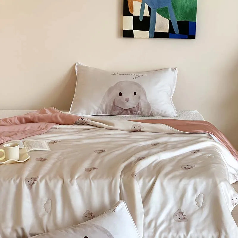 Afralia™ Silky Lyocell Summer Quilt: Soft & Cooling Comforter for Children & Adults