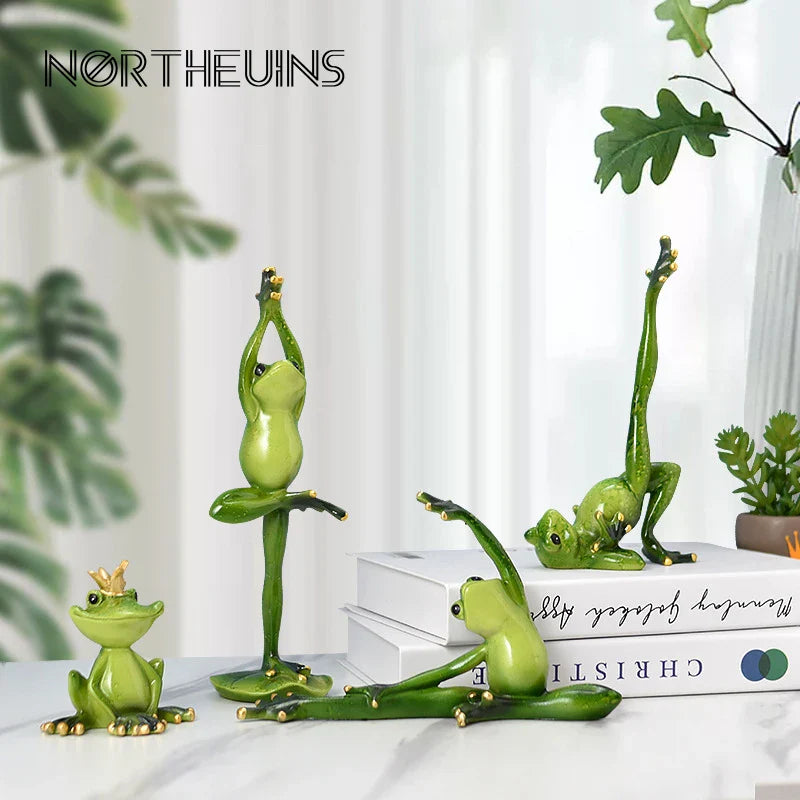 Afralia™ Mini Frog Figures: Interior Animal Statues for Home Office Decor & Gifts