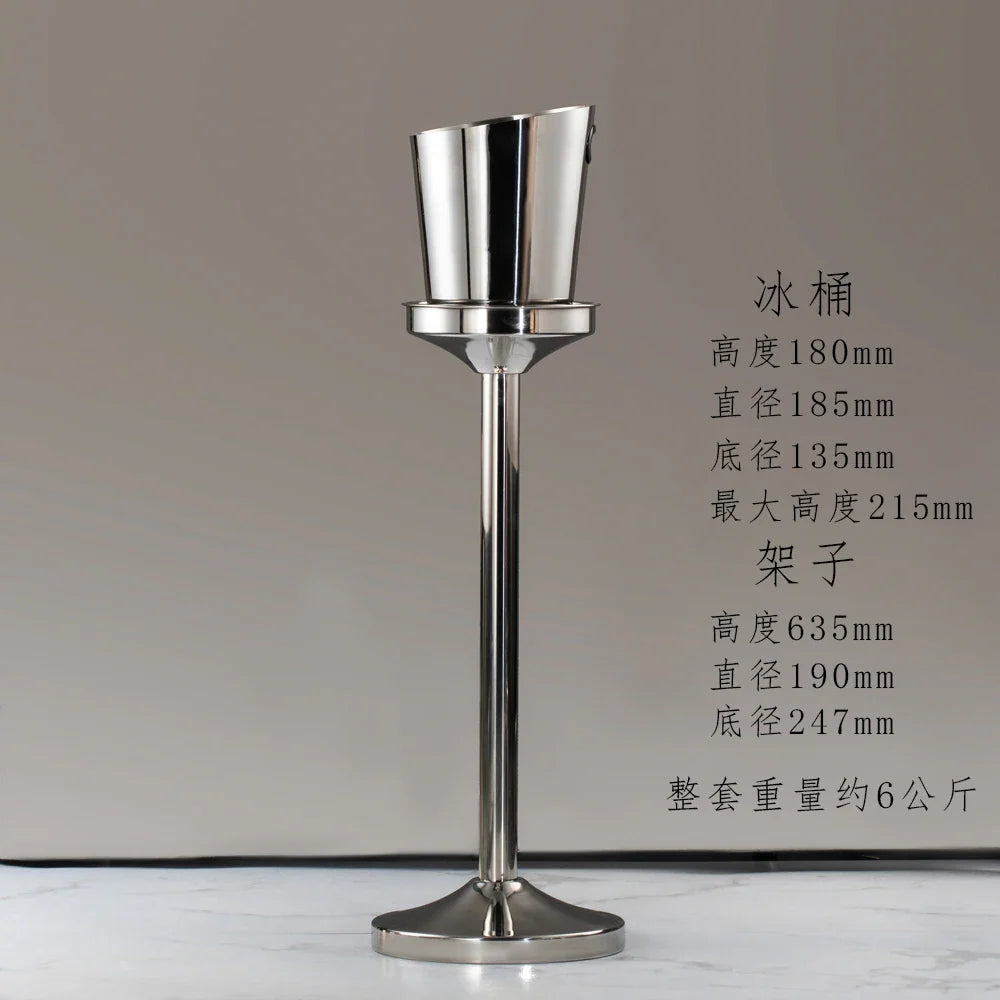 Afralia™ Stainless Steel Ice Bucket Stand for Champagne, Wine & Beer Cooling