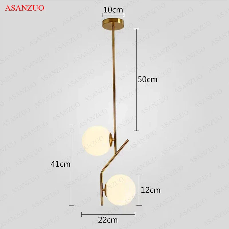 LED Glass Pendant Lamp by Afralia™ - Bedroom Reading Light Fixture