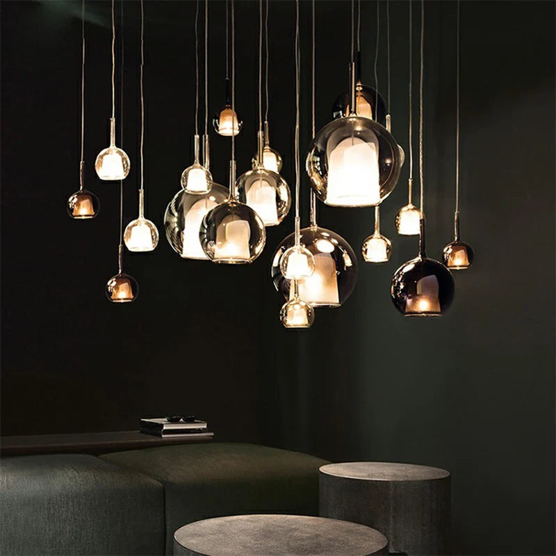 Afralia™ Nordic Glass Pendant Lights for Bedroom Kitchen Salon Plafond Chandeliers