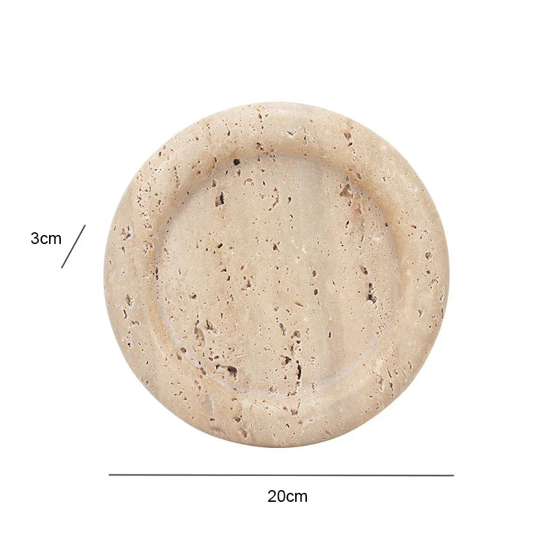 Afralia™ Travertine Marble Incense Burner Ball Shape Stone Holder Home Decor Tray