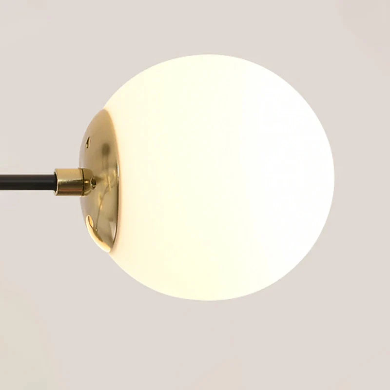 Afralia™ Black & Gold LED Chandelier: Modern E27 Glass Ball Lamp for Home Lighting