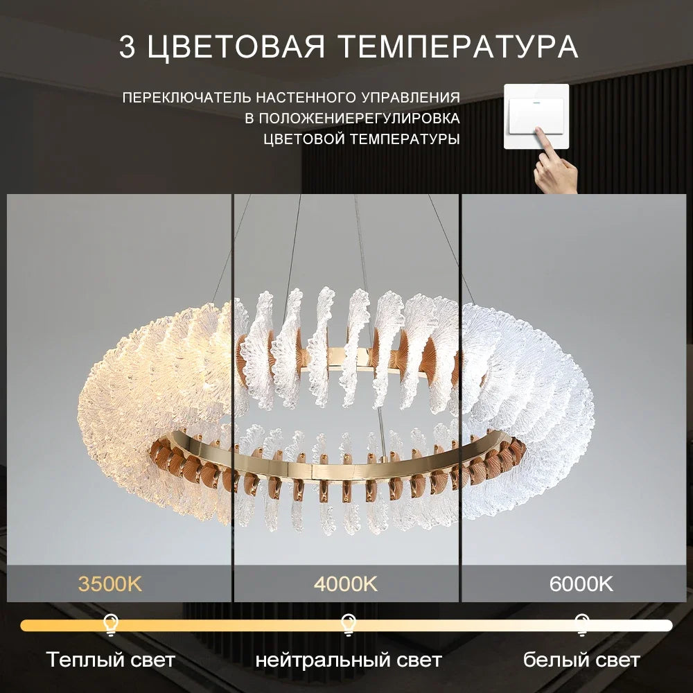 Afralia™ Coral Flower Crystal Chandelier: Modern Luxury LED Pendant Lighting for Home