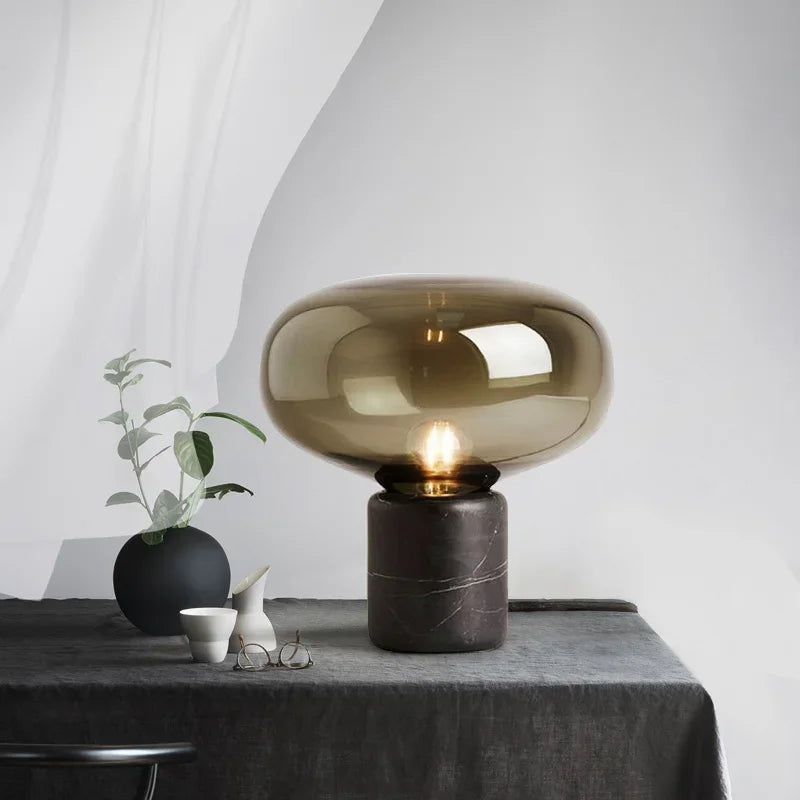 Afralia™ Marble Nordic Designer Bedside Lamp - Modern Minimalist Living Room Table Lamp