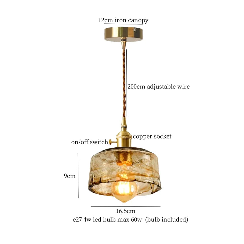 Afralia™ Nordic Glass LED Pendant Light for Kitchen Living Room Bedroom
