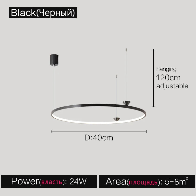 Afralia™ Modern Italian Style LED Annular Chandelier for Living Room Dining Bedroom