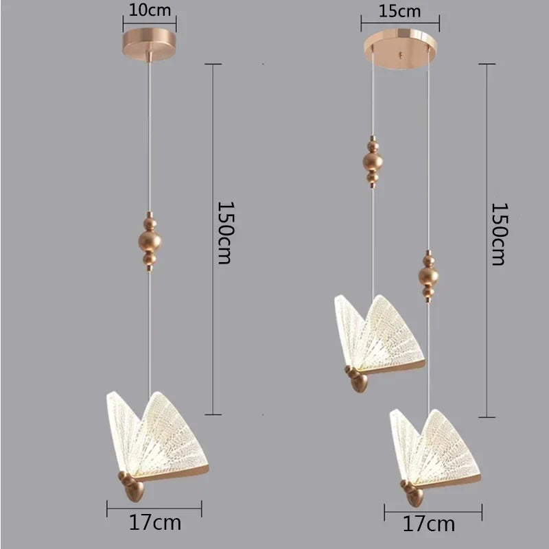 Afralia™ Luxury LED Butterfly Pendant Chandelier: Modern Nordic Hanging Lamp