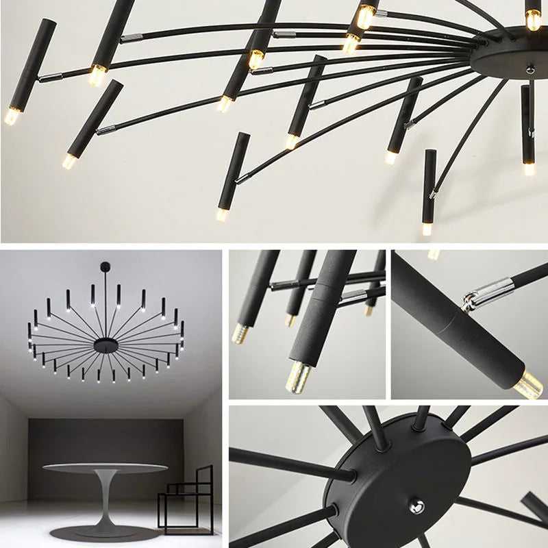Afralia™ Modern Nordic LED Chandelier for Living Room Bedroom Office Study