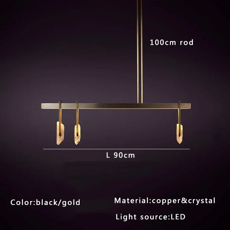 Afralia™ Crystal Pendant Light: Modern Luxury Designer Copper Fixture