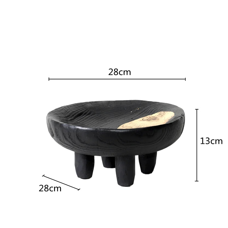 Afralia™ Imitation Wood Grain Corner Tray Fruit Bowl Desktop Storage Jewelry Plate Tray