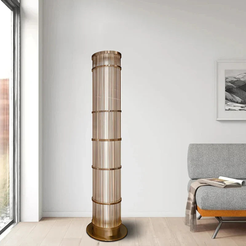 Afralia™ Luxury Glass Floor Lamp for Chic Living Spaces