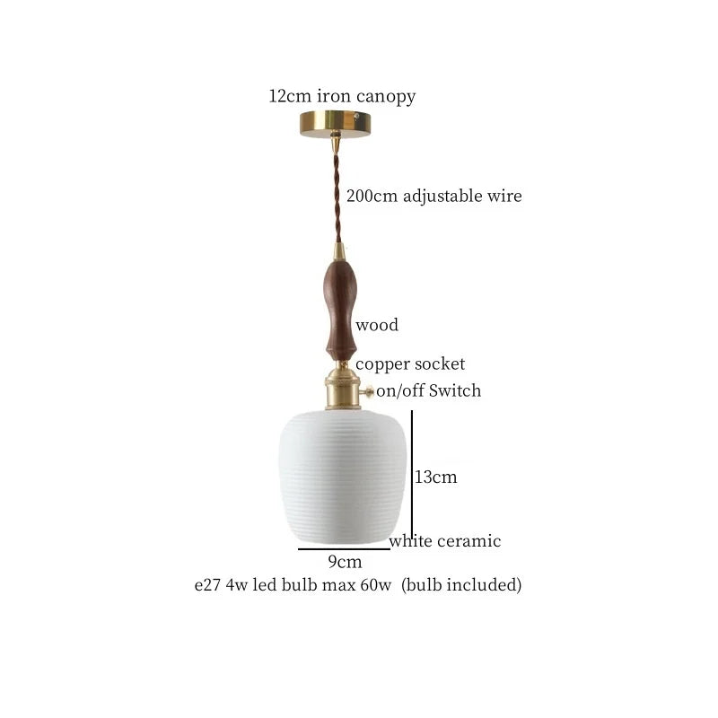 Afralia™ Ceramic LED Hanging Pendant Light - Modern Nordic Design for Home Decor