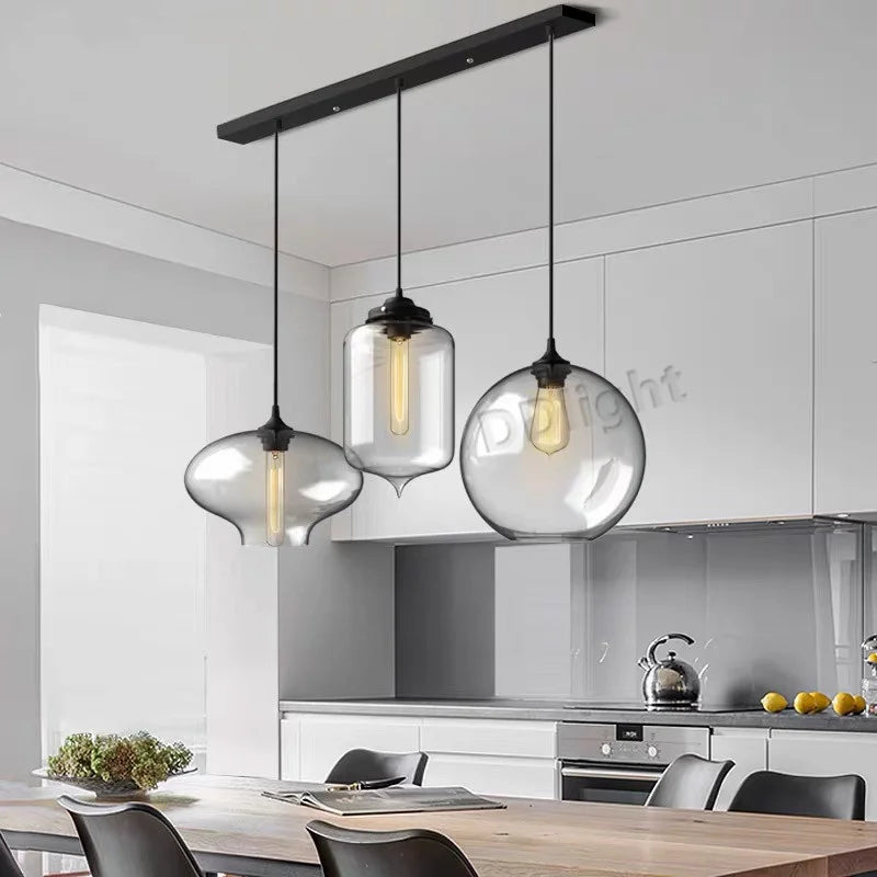 Afralia™ Glass Pendant Chandelier, Modern for Living Dining Room, Kitchen, Bedroom Lighting