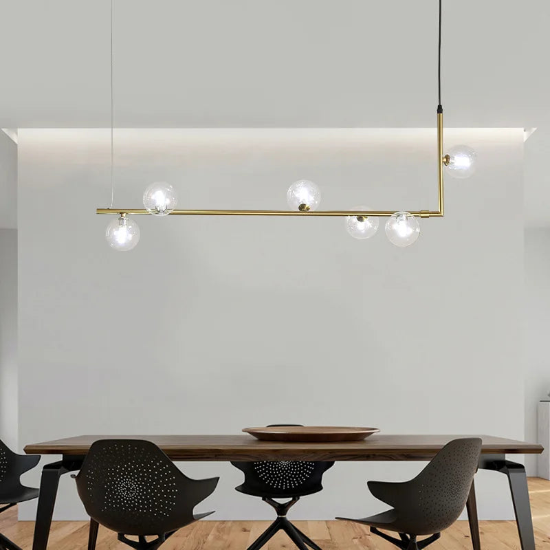 Afralia™ Linear Chandelier: Modern Long Dining Table Pendant Light