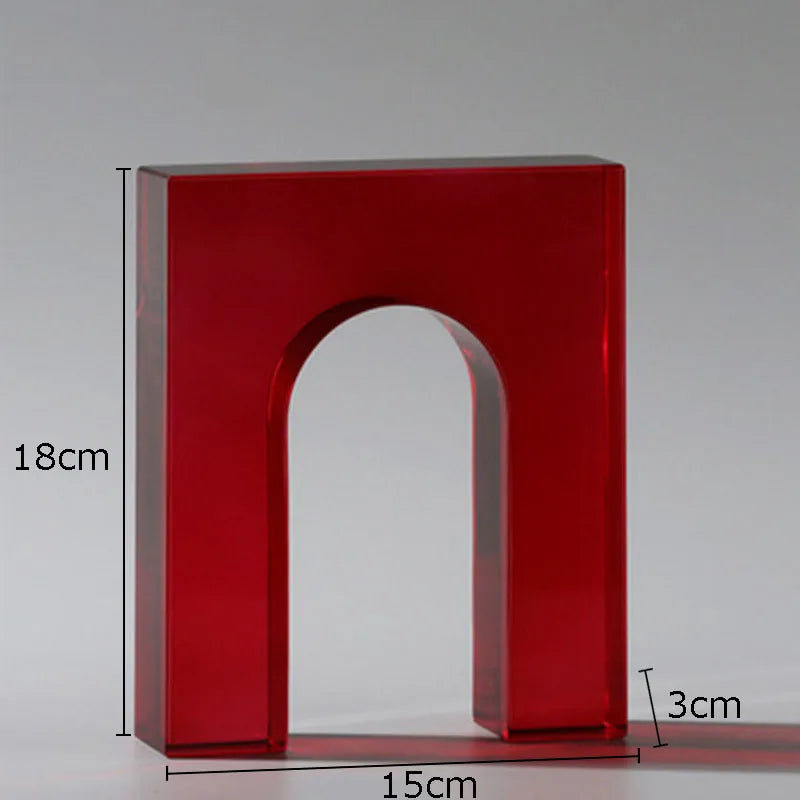 Afralia™ Geometric Crystal Arch Glass Sculpture Desk Decoration Ornament