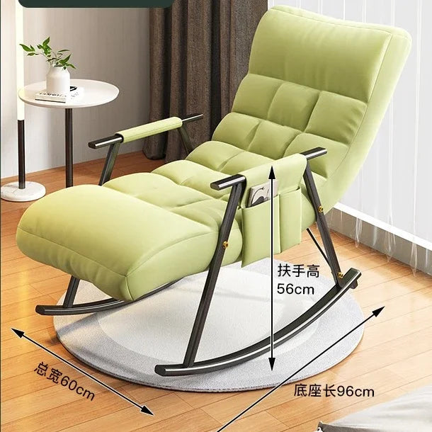 Afralia™ Nordic Rocking Chair Recliner, Adult Single Sofa for Home Balcony Leisure